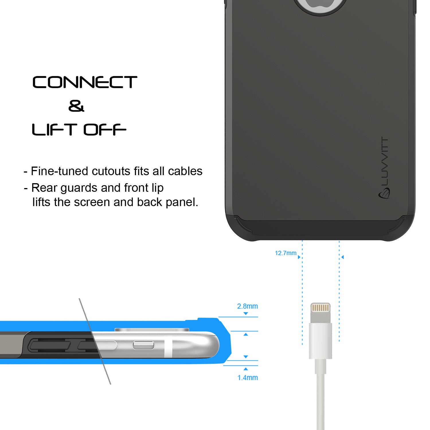 Luvvitt Ultra Armor Dual Layer Case for iPhone X / XS - Gunmetal