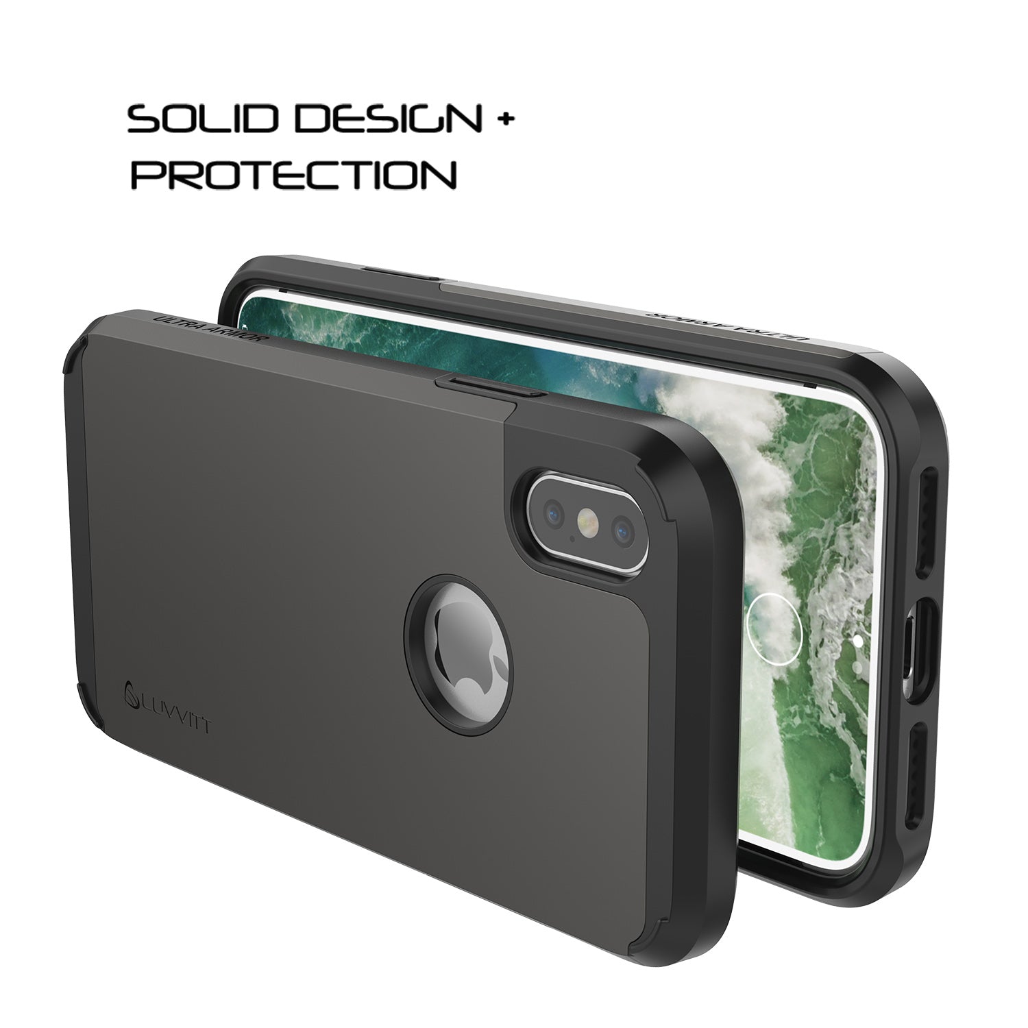 Luvvitt Ultra Armor Dual Layer Case iPhone XS / X 5.8 inch 2017-2018 Gunmetal