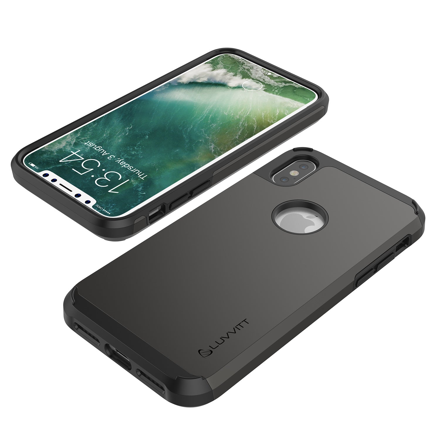 Luvvitt Ultra Armor Dual Layer Case iPhone XS / X 5.8 inch 2017-2018 Gunmetal