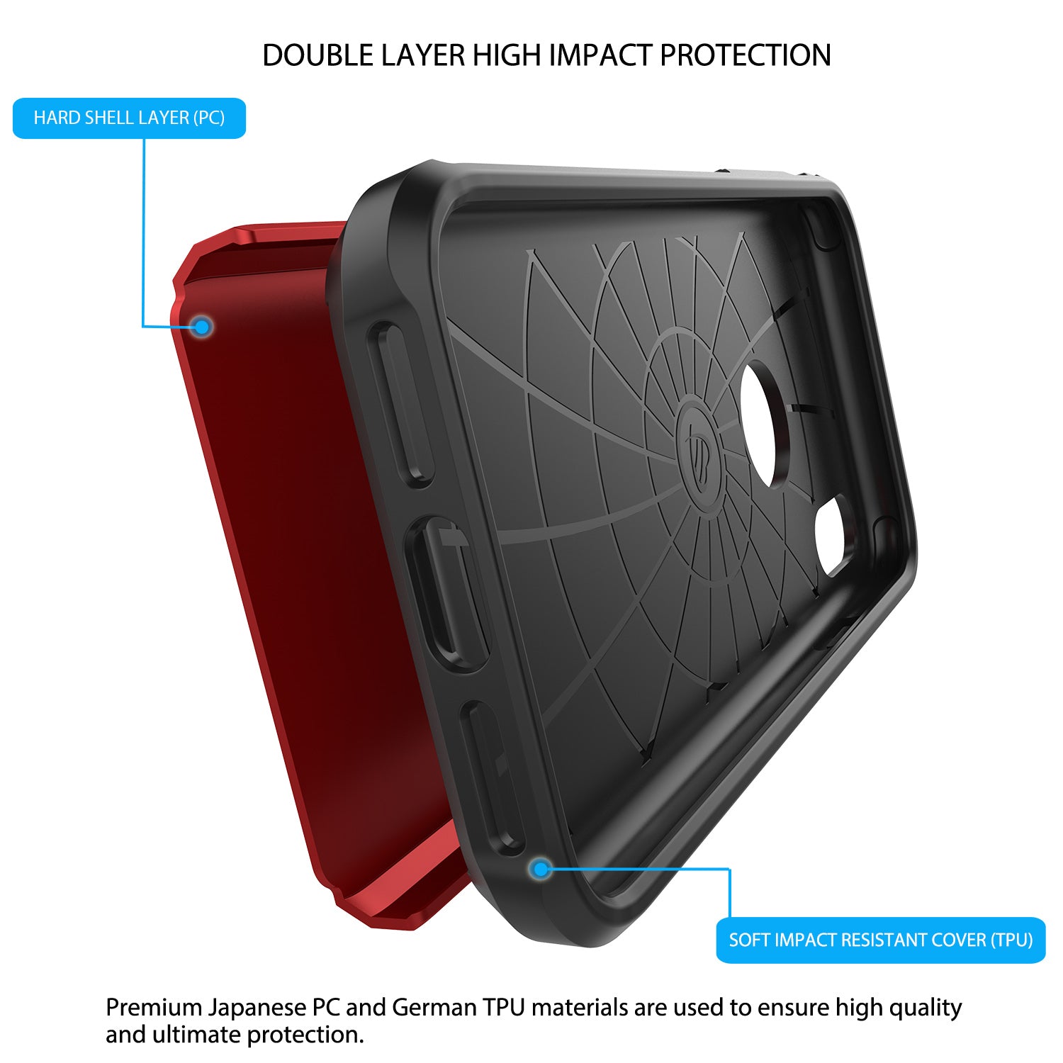 Luvvitt Ultra Armor Dual Layer Case for iPhone XS / X 5.8 inch 2017-2018 - Red