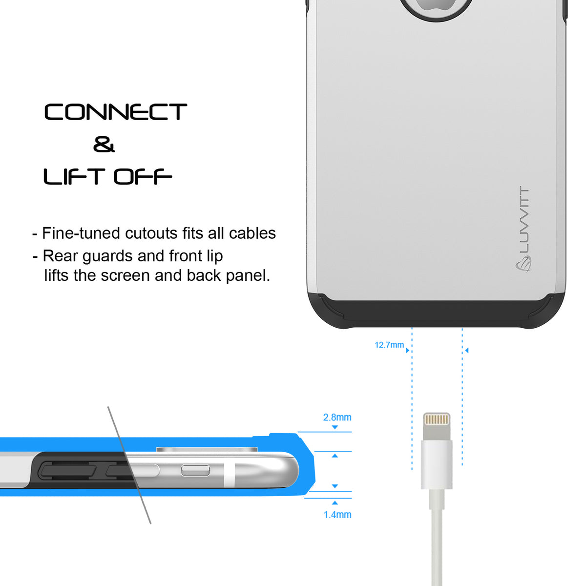 Luvvitt Ultra Armor Dual Layer Case for iPhone X / XS - Silver