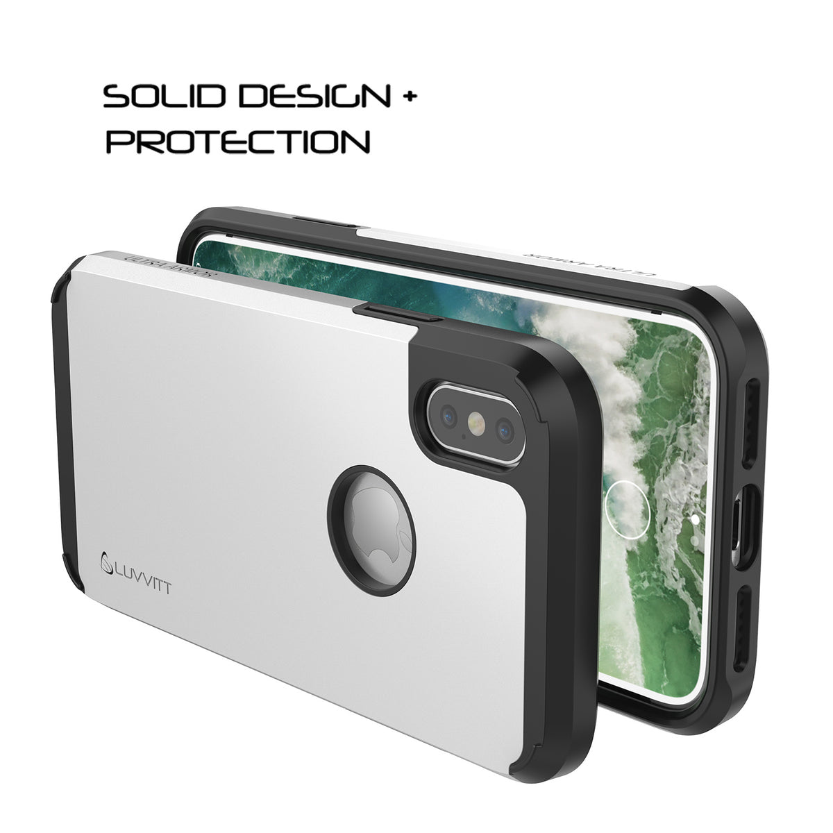Luvvitt Ultra Armor Dual Layer Case for iPhone X / XS - Silver