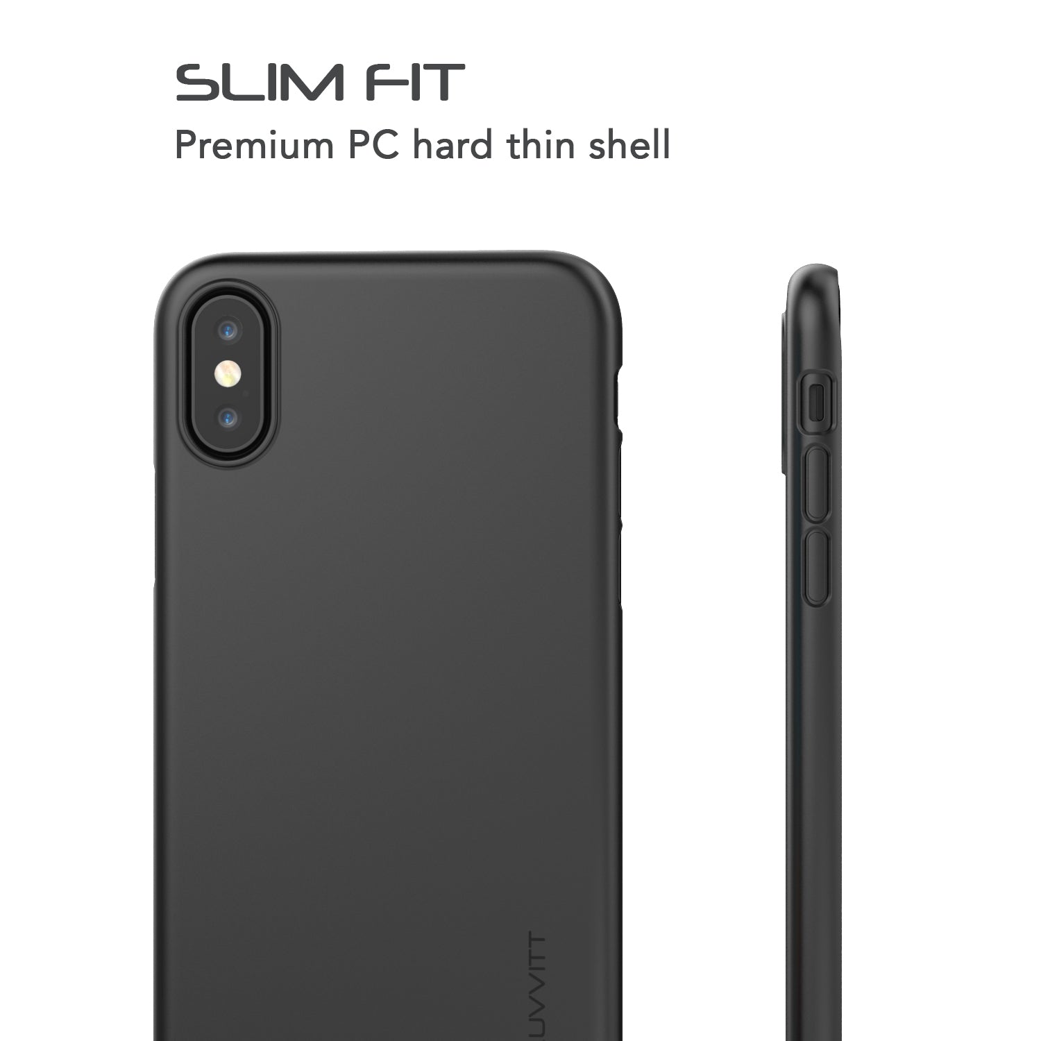 Luvvitt Svelte Slim Fit Hard Shell Case for iPhone XS / X - Black