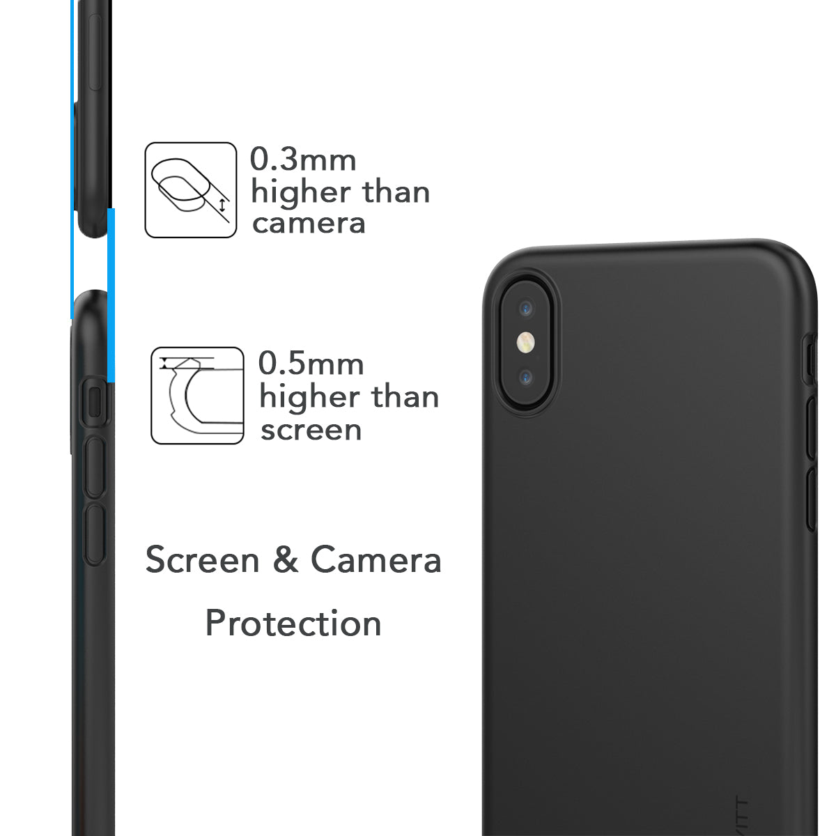Luvvitt Svelte Slim Fit Hard Shell Case for iPhone XS / X - Black