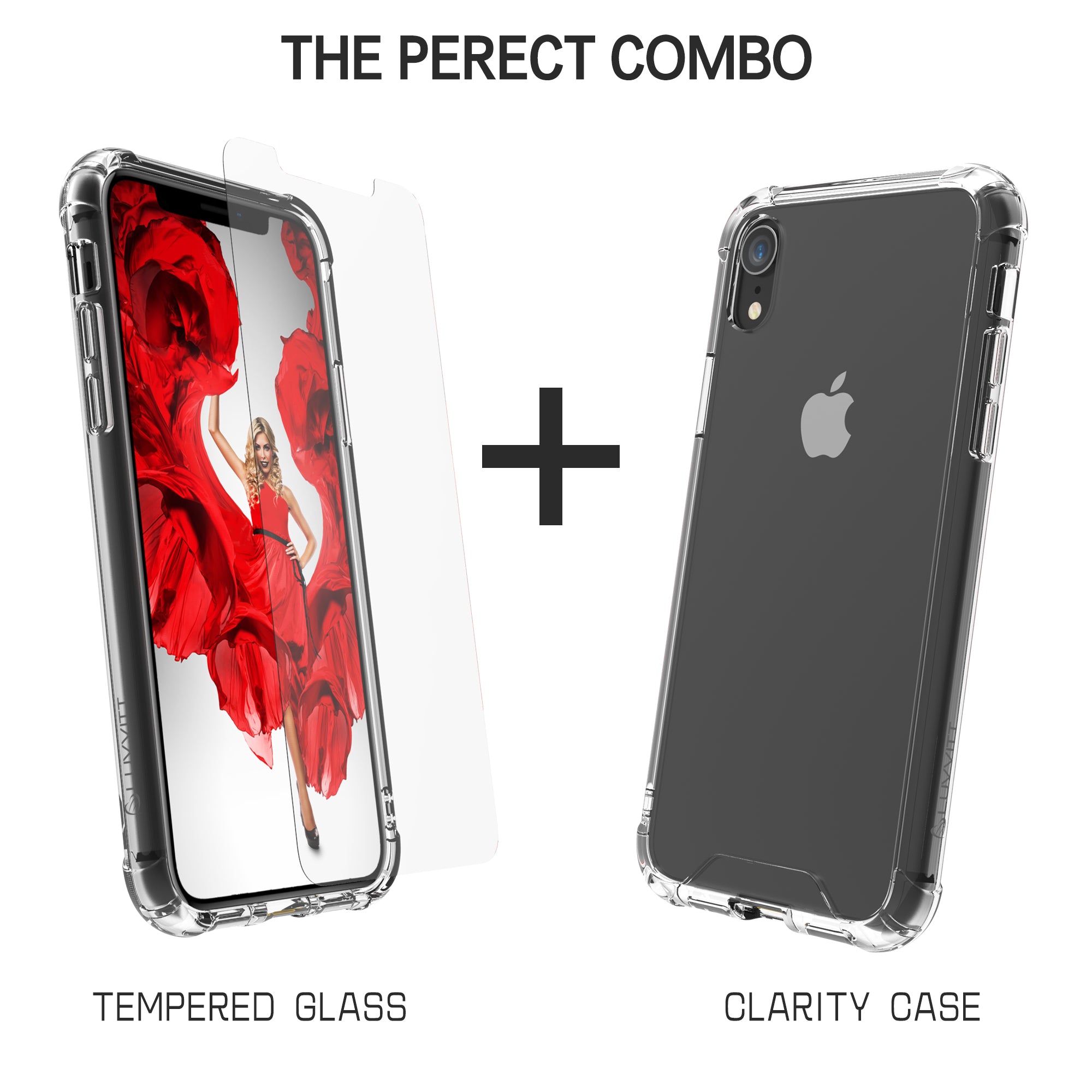 Luvvitt iPhone XS Max Case and Tempered Glass Set Clear View for 6.5 inch 2018