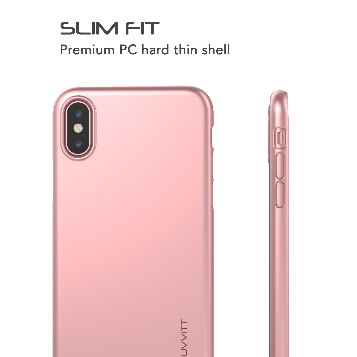 Luvvitt Svelte Slim Fit Hard Shell Case for iPhone XS / X - Rose Gold