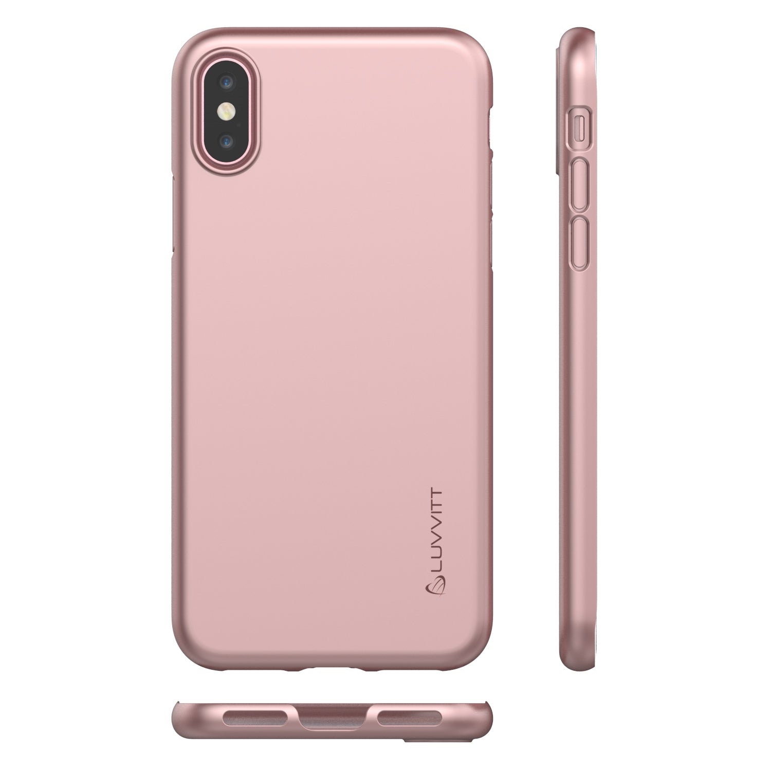 Luvvitt Svelte Slim Fit Hard Shell Case for iPhone XS / X - Rose Gold