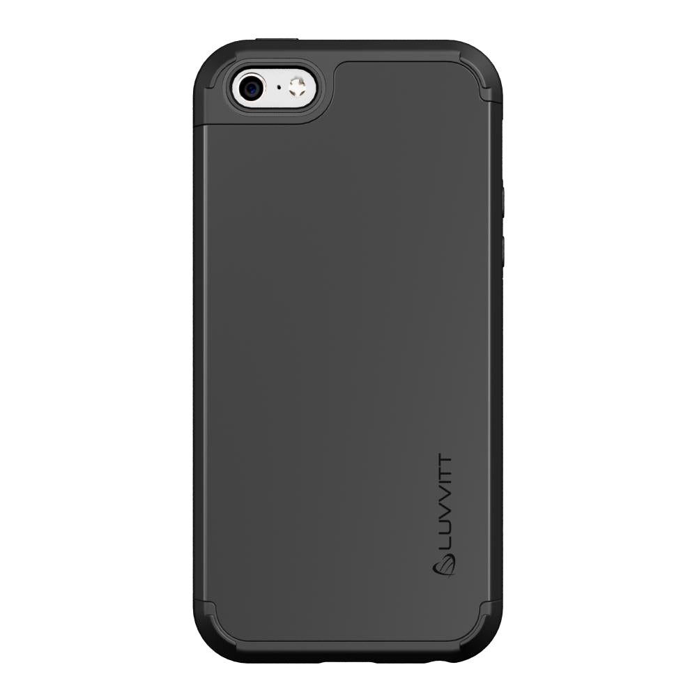 LUVVITT ULTRA ARMOR iPhone SE 2016 Case | Dual Layer Back Cover - Black