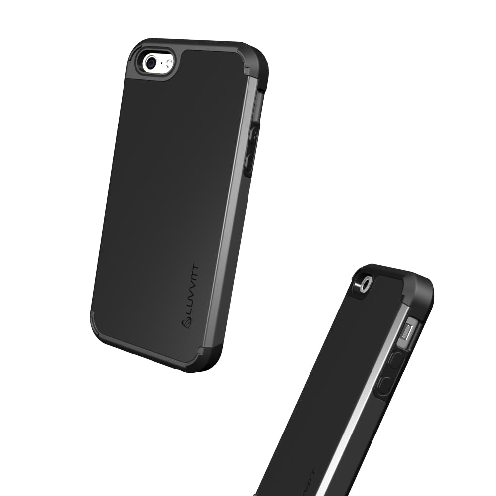 LUVVITT ULTRA ARMOR iPhone SE 2016 Case | Dual Layer Back Cover - Black