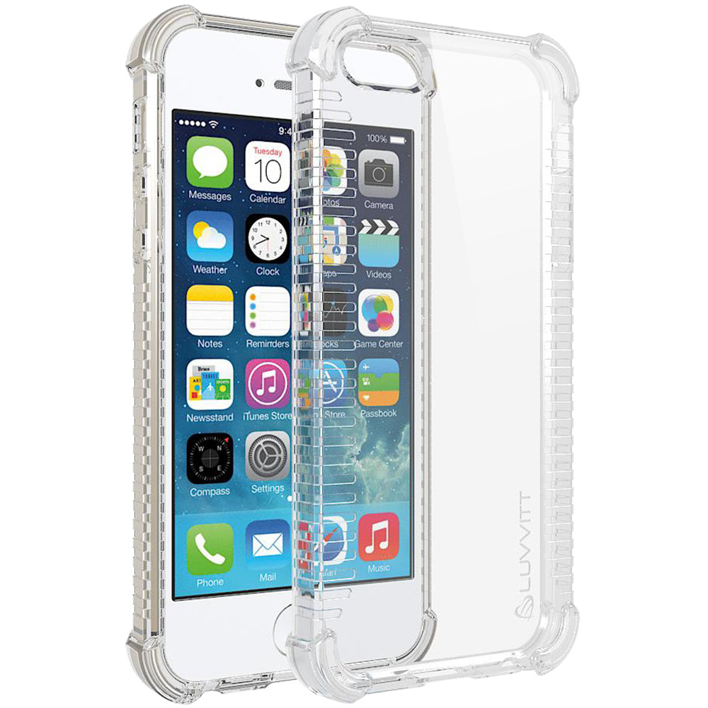 LUVVITT CLEAR GRIP iPhone SE Case Soft TPU Rubber Back Cover - Crystal Clear