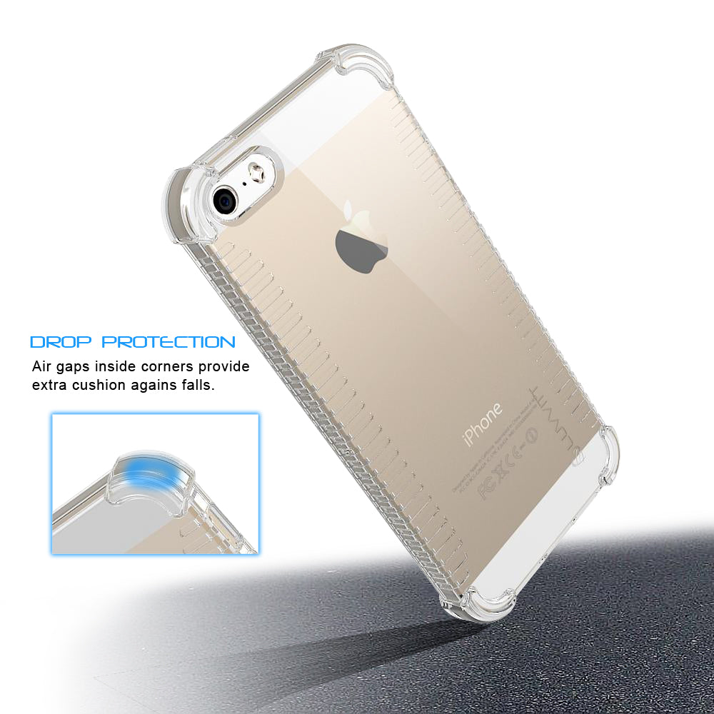 LUVVITT CLEAR GRIP iPhone SE Case Soft TPU Rubber Back Cover - Crystal Clear