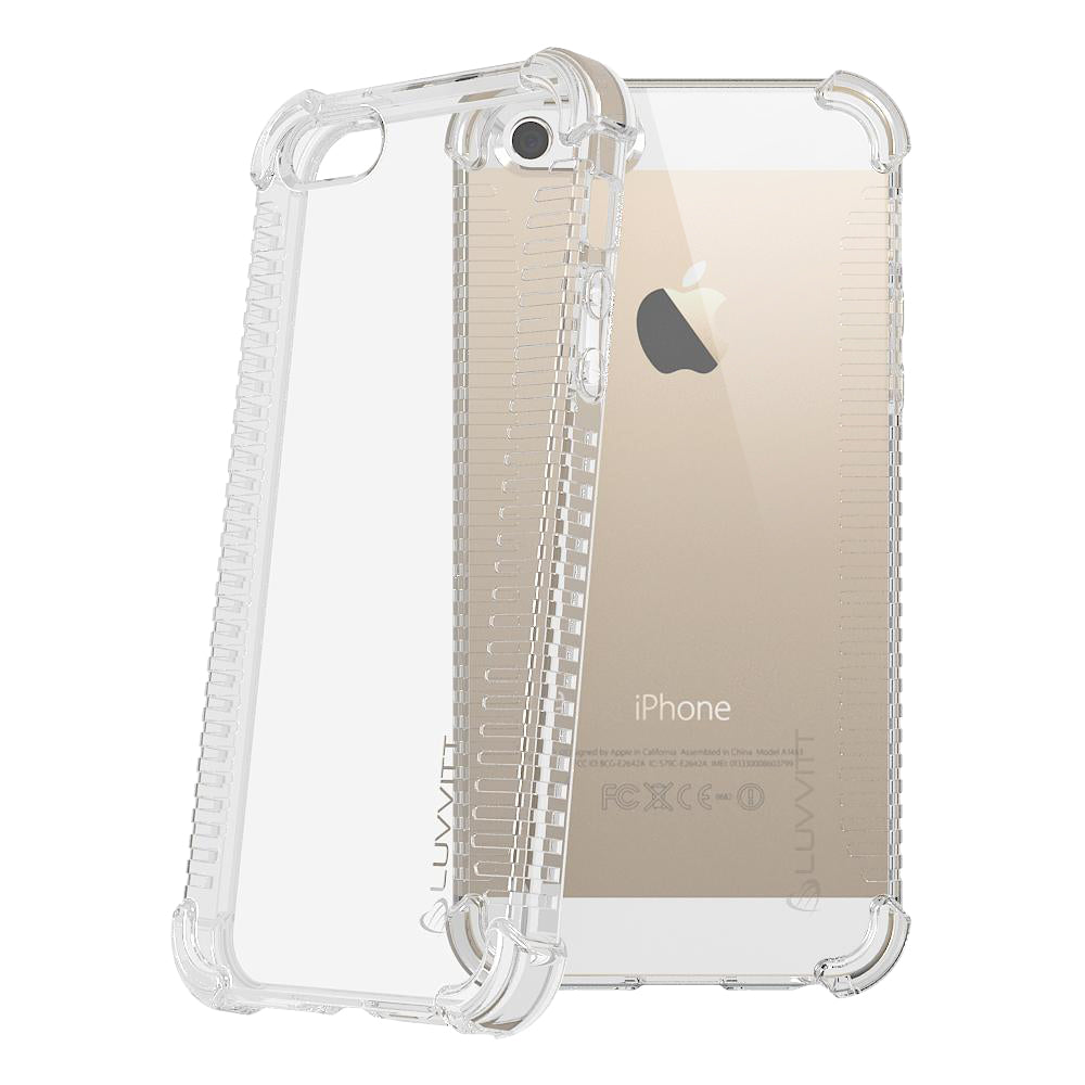 LUVVITT CLEAR GRIP iPhone SE Case Soft TPU Rubber Back Cover - Crystal Clear
