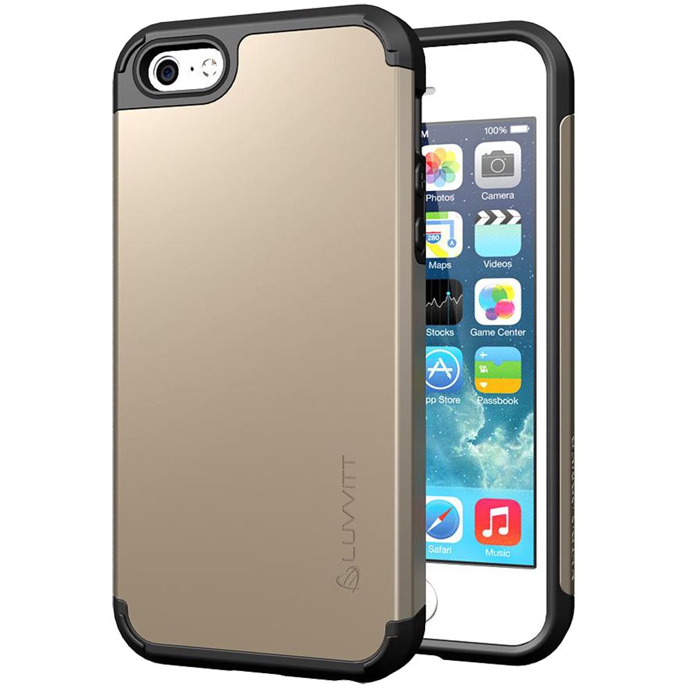 LUVVITT ULTRA ARMOR iPhone SE 2016 Case | Dual Layer Back Cover - Gold