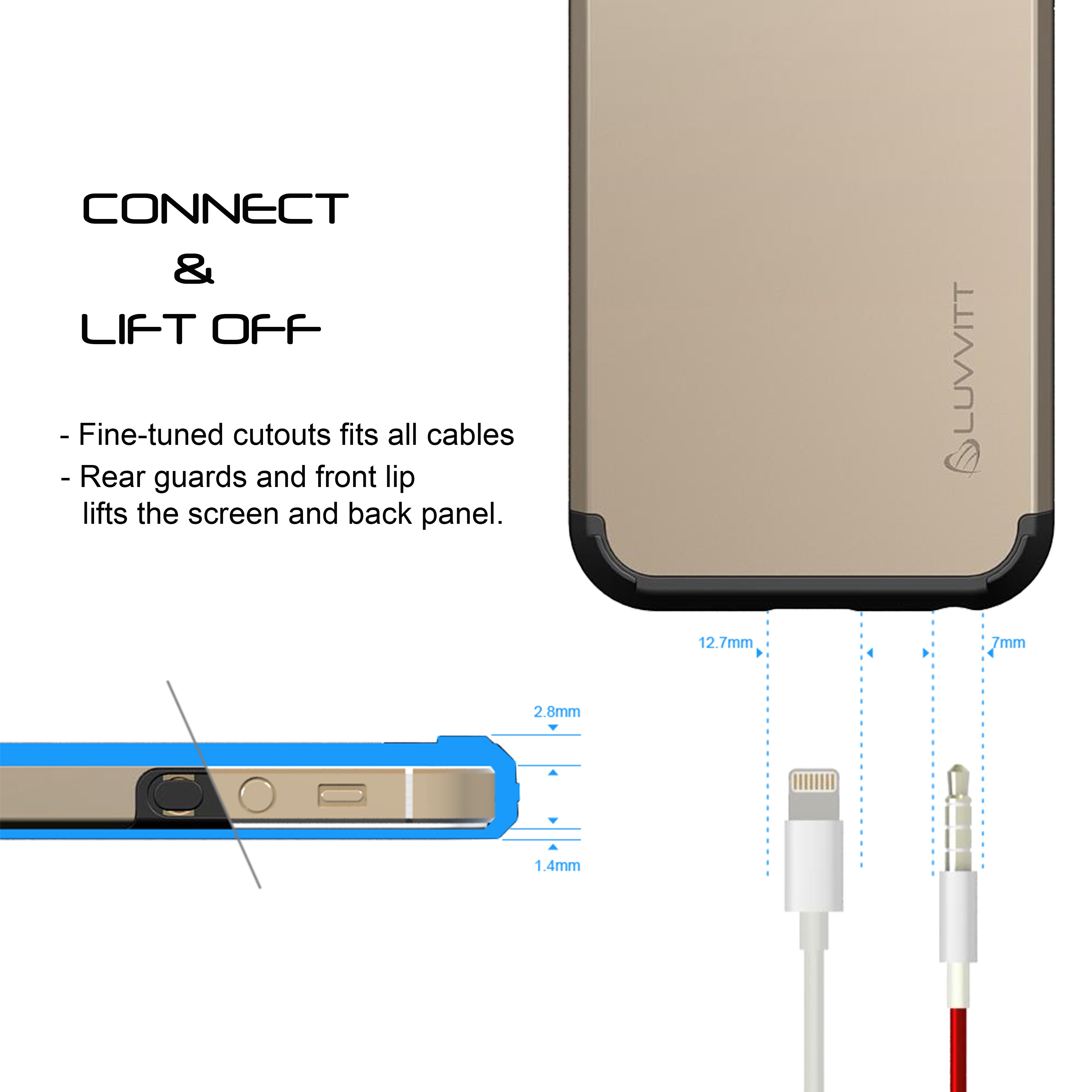 LUVVITT ULTRA ARMOR iPhone SE 2016 Case | Dual Layer Back Cover - Gold