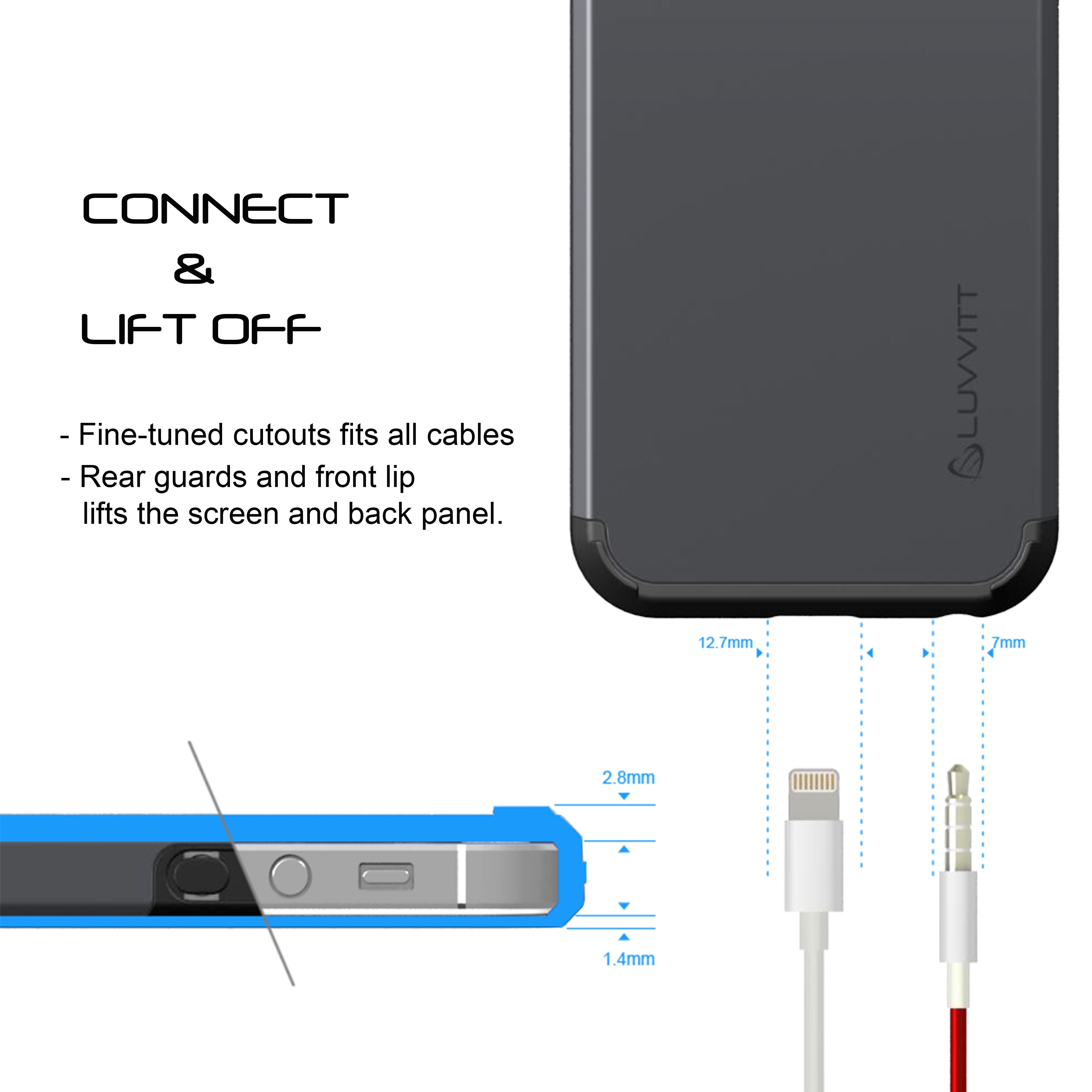LUVVITT ULTRA ARMOR iPhone SE 2016 Case | Dual Layer Back Cover - Gunmetal