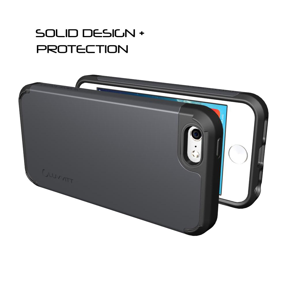 LUVVITT ULTRA ARMOR iPhone SE 2016 Case | Dual Layer Back Cover - Gunmetal