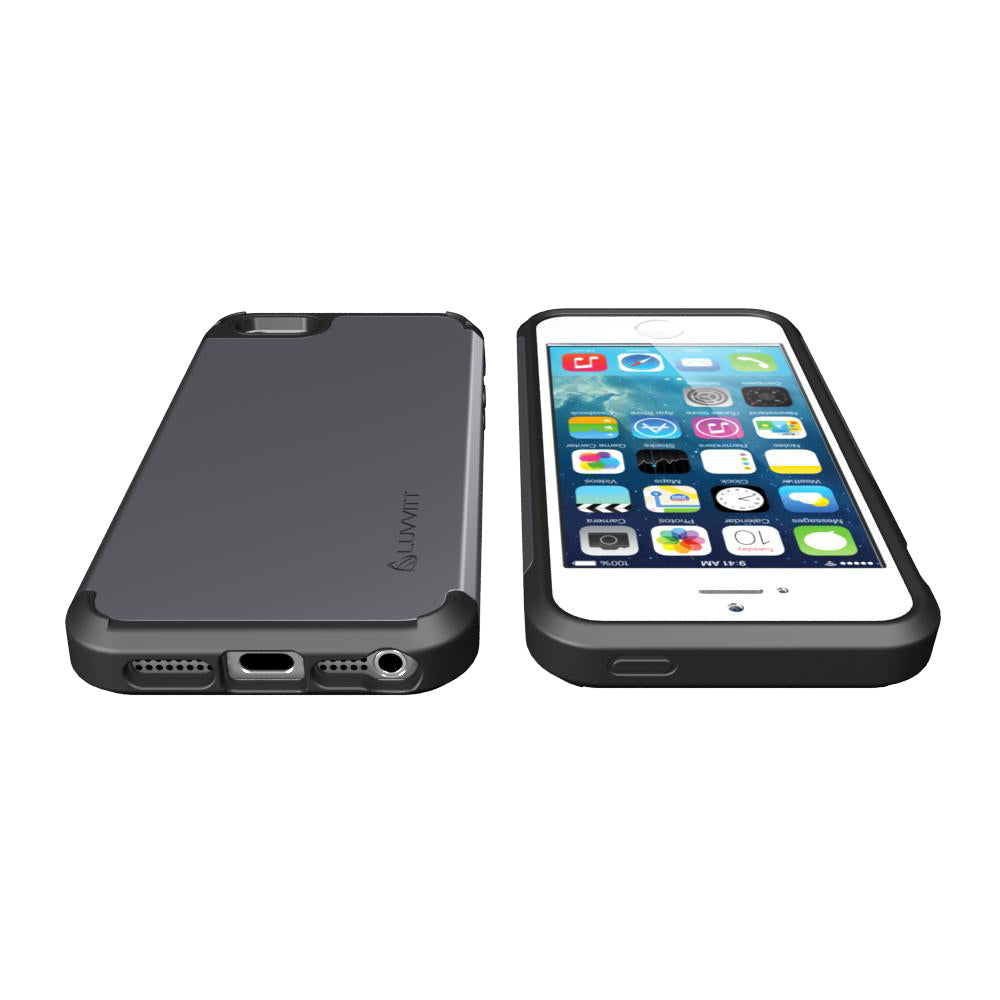 LUVVITT ULTRA ARMOR iPhone SE 2016 Case | Dual Layer Back Cover - Gunmetal