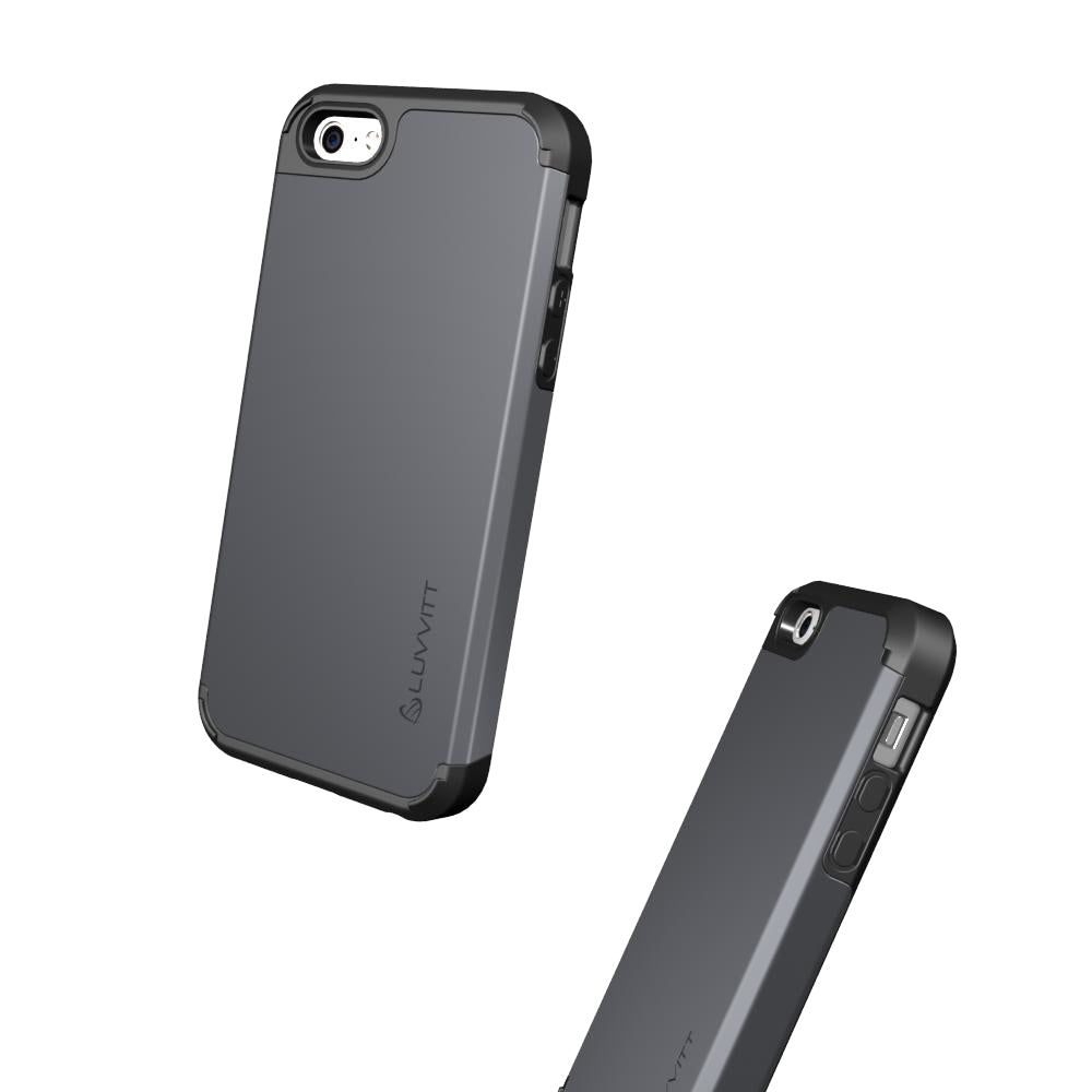 LUVVITT ULTRA ARMOR iPhone SE 2016 Case | Dual Layer Back Cover - Gunmetal
