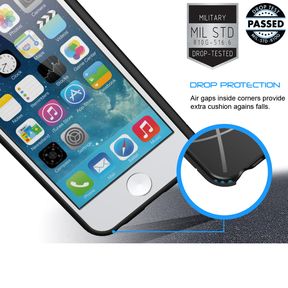LUVVITT SLEEK ARMOR iPhone 5 SE Case | Dual Layer Back Cover - Black (2016 only)