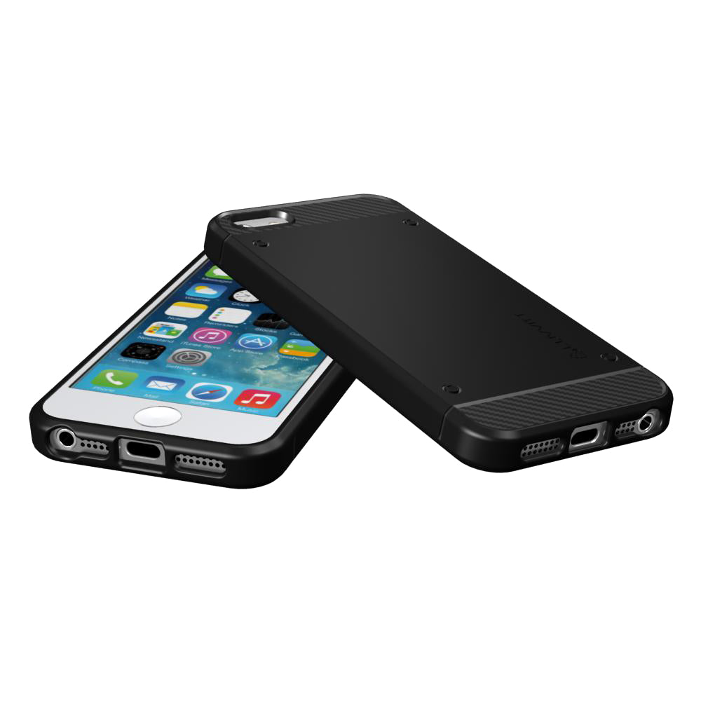 LUVVITT SLEEK ARMOR iPhone 5 SE Case | Dual Layer Back Cover - Black (2016 only)