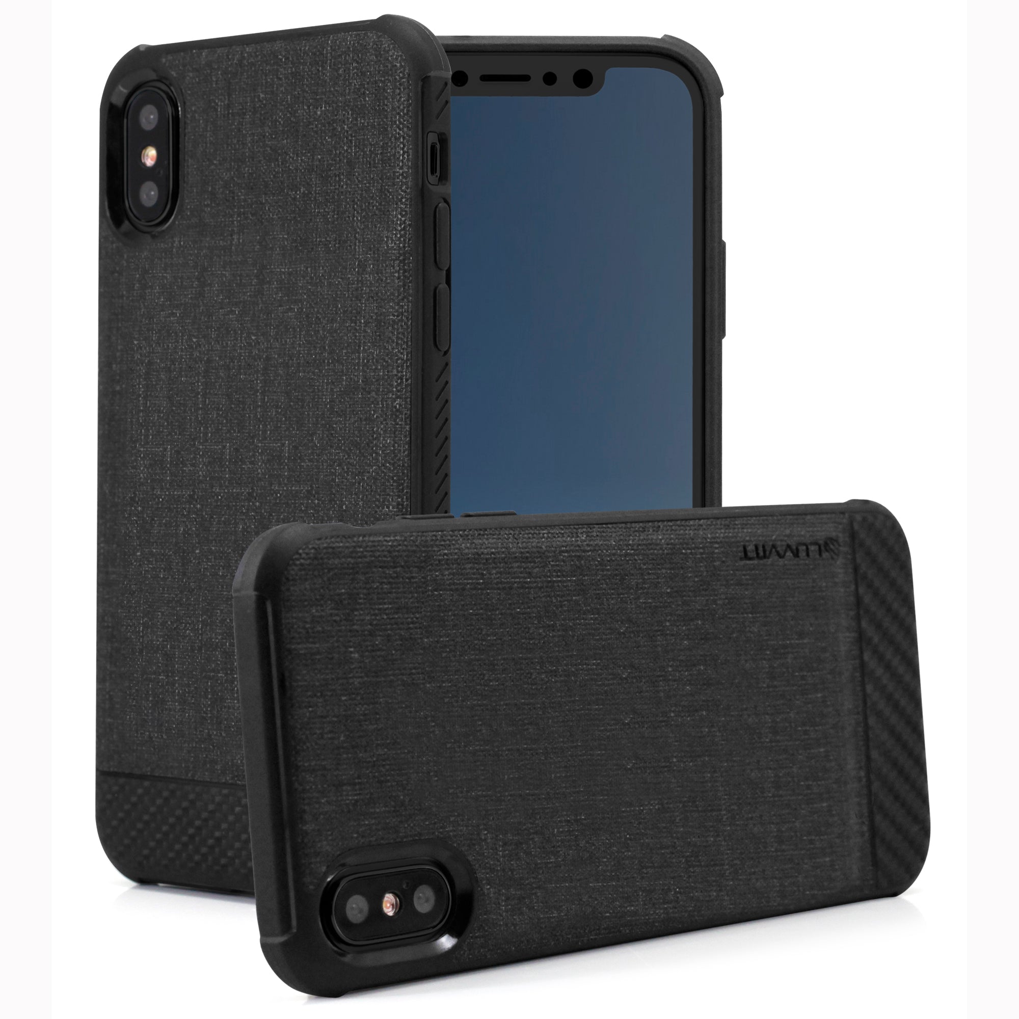 Luvvitt Sleek Armor Case with Fabric for iPhone X / XS - Black / Carbon Fiber