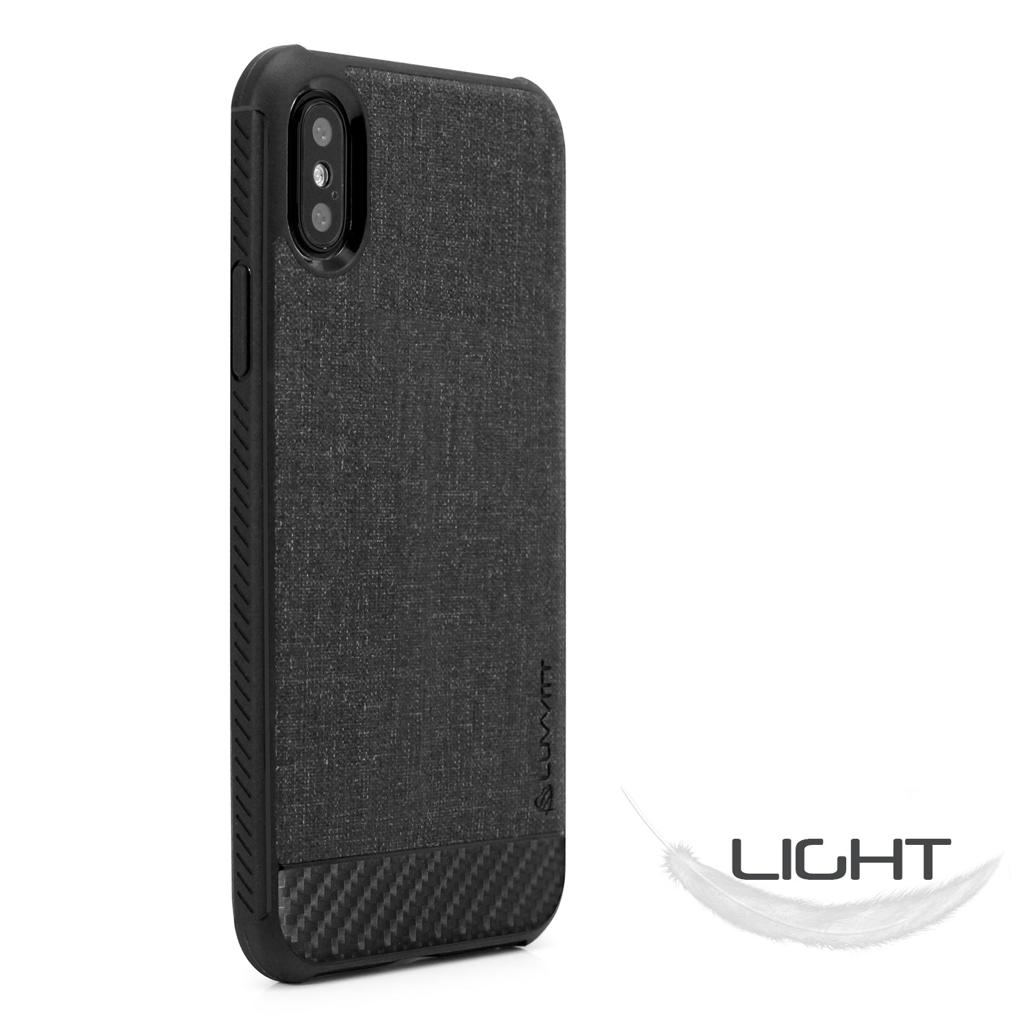 Luvvitt Sleek Armor Case with Fabric for iPhone X / XS - Black / Carbon Fiber