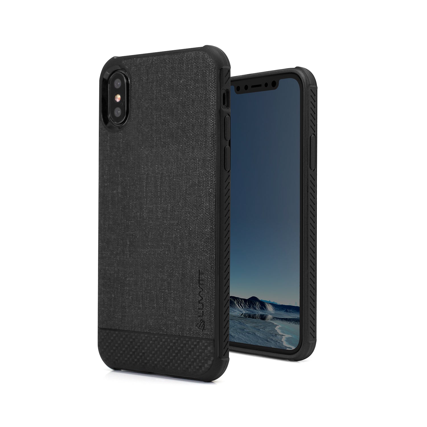 Luvvitt Sleek Armor Case with Fabric for iPhone X / XS - Black / Carbon Fiber