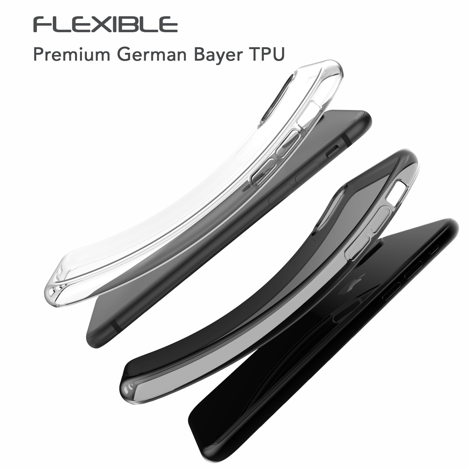 Luvvitt Clarity Case for iPhone XS / X Slim Flexible TPU Rubber - 4 Pack Bundle