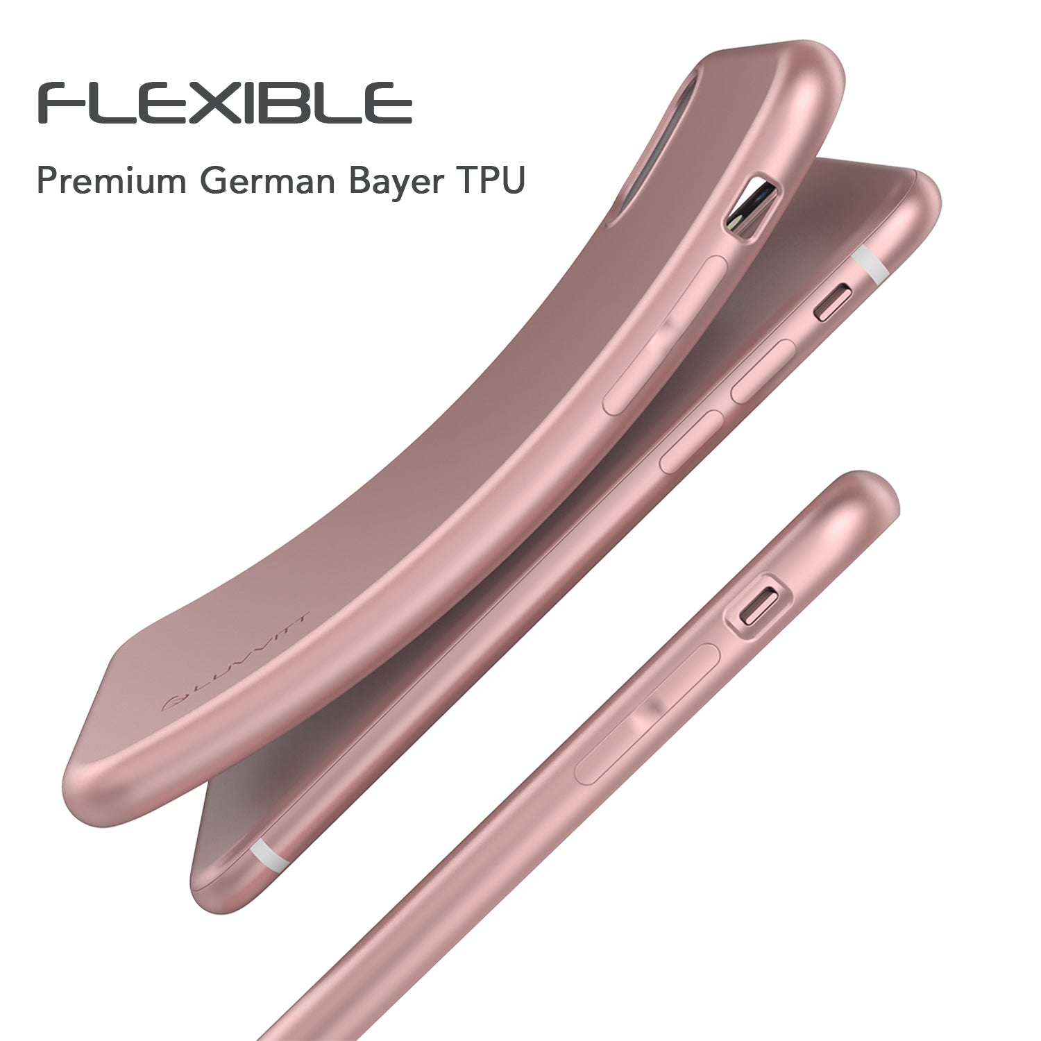 Luvvitt Ultra Slim Case for iPhone X Flexible Soft Feel TPU Cover - Rose Gold