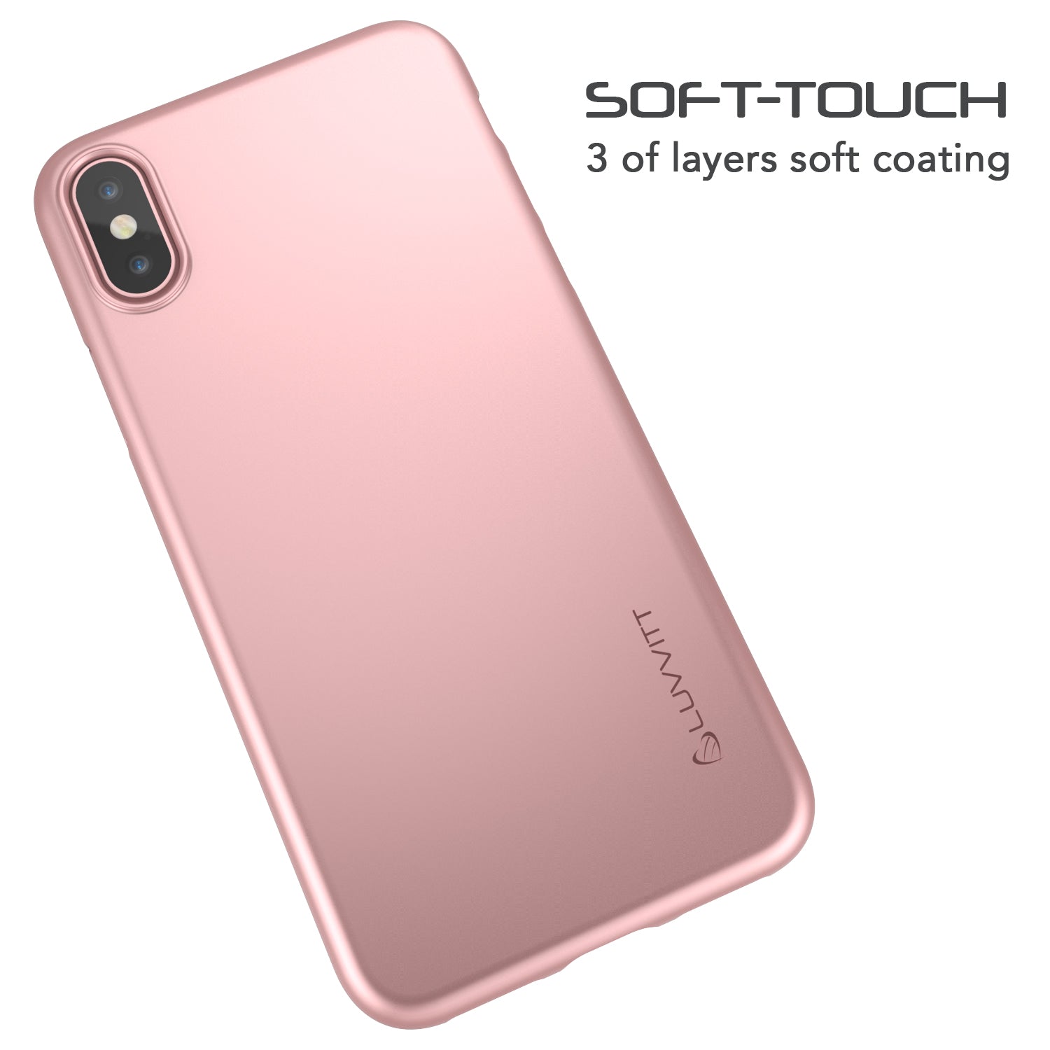 Luvvitt Ultra Slim Case for iPhone X Flexible Soft Feel TPU Cover - Rose Gold