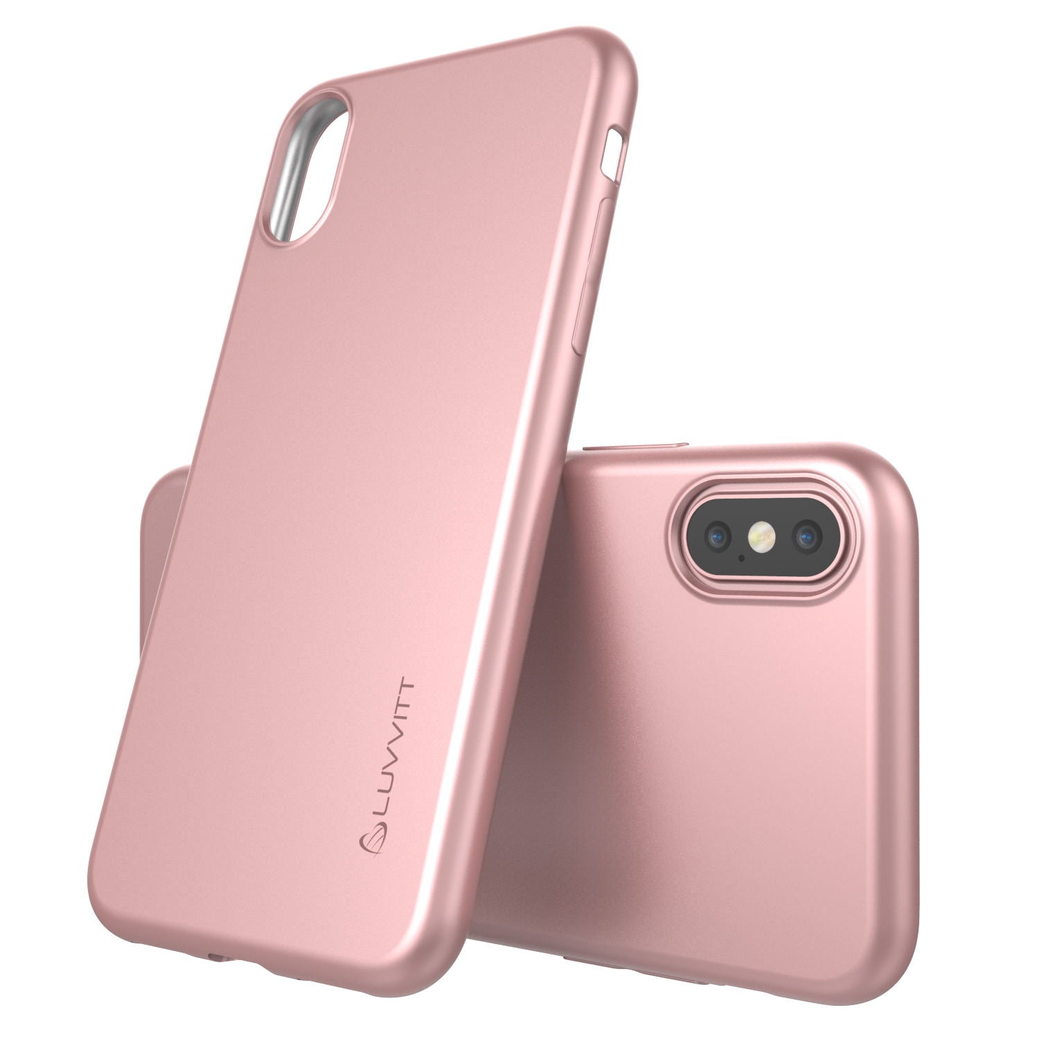 Luvvitt Ultra Slim Case for iPhone X Flexible Soft Feel TPU Cover - Rose Gold