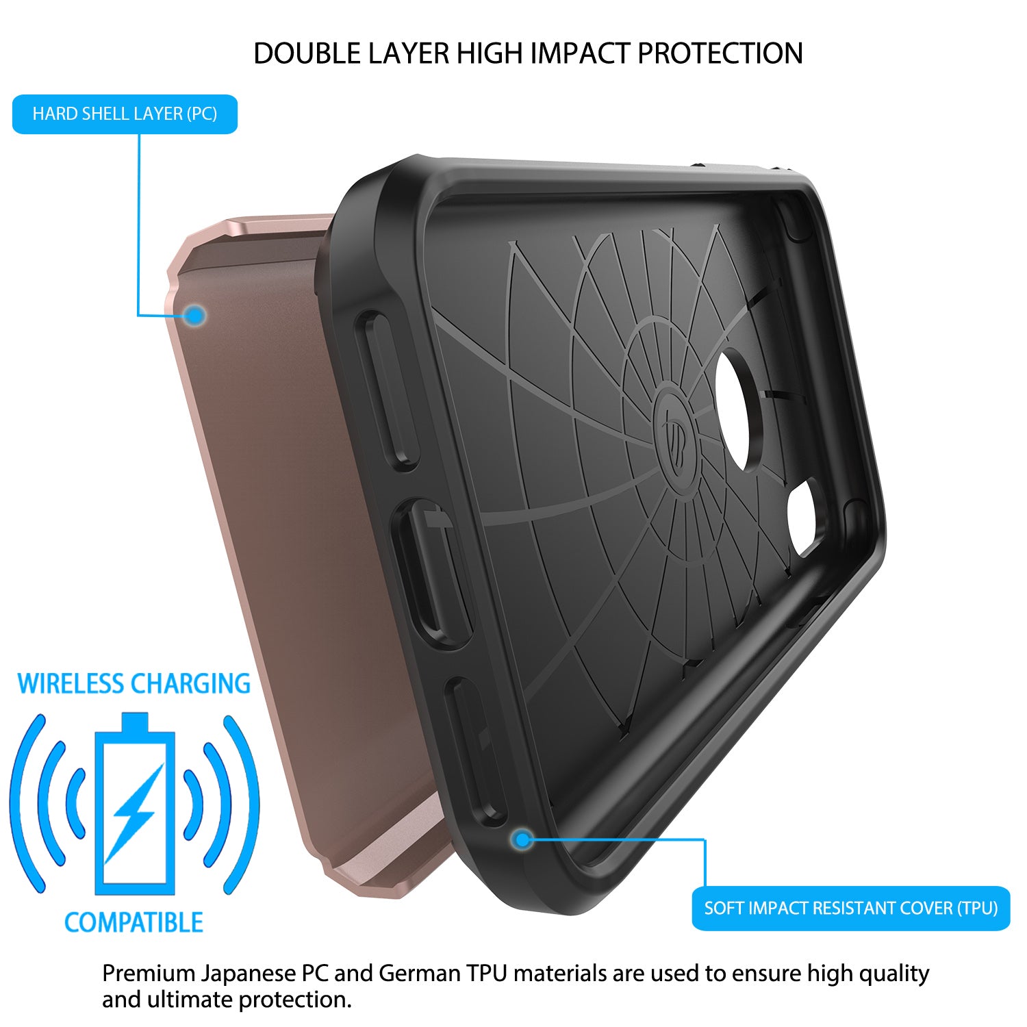 Luvvitt Ultra Armor Dual Layer Case for iPhone X / XS - Rose Gold