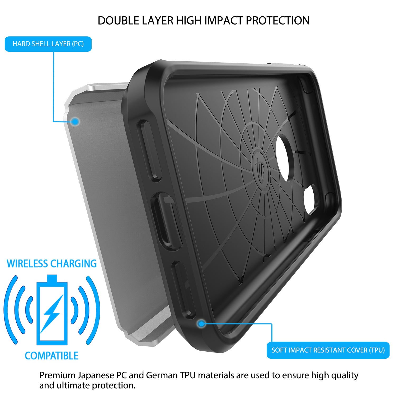 Luvvitt Ultra Armor Dual Layer Case for iPhone X / XS - Silver