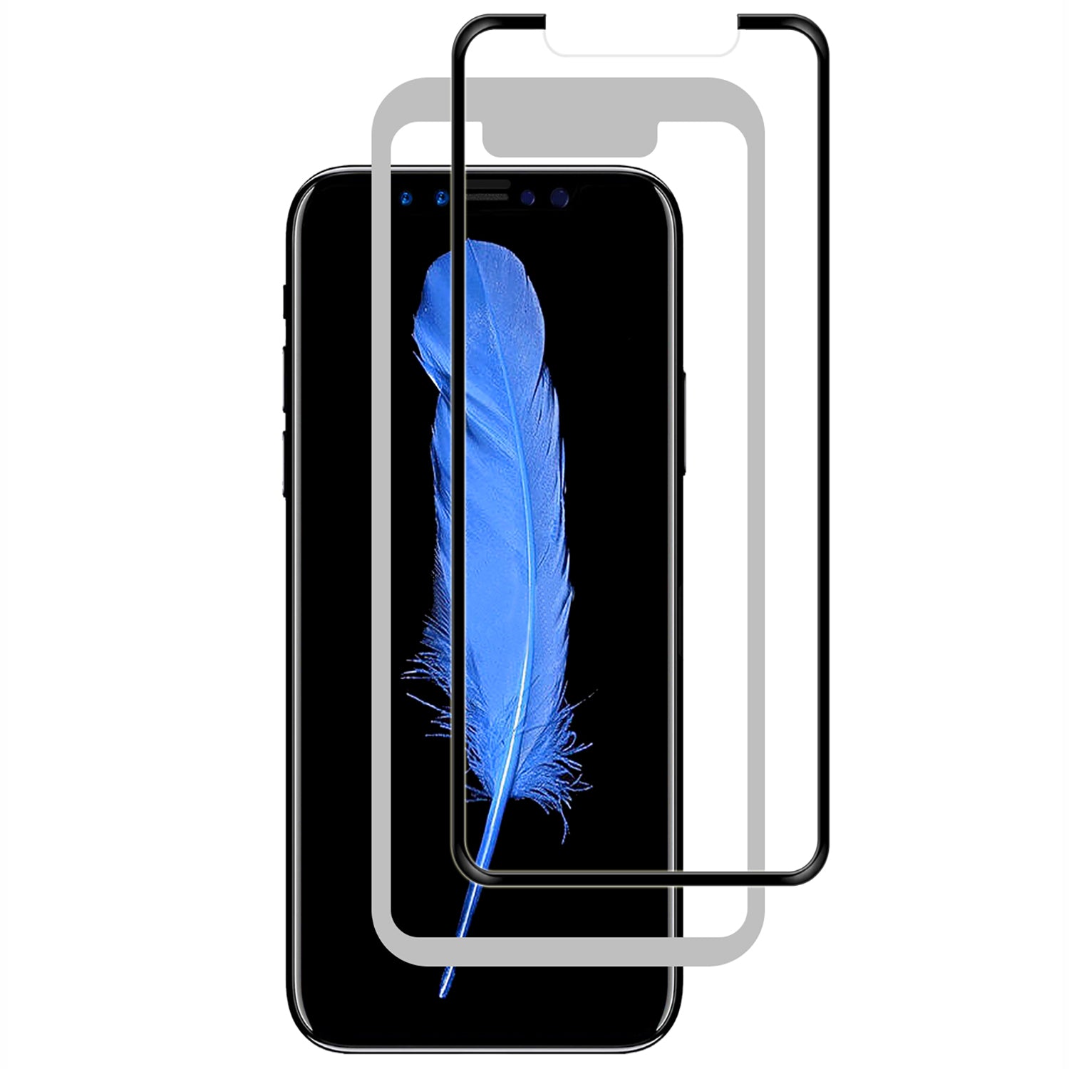 Luvvitt Curved Tempered Glass Screen Protector and Applicator for iPhone X White