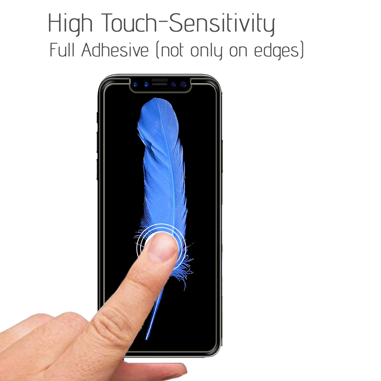 Luvvitt Curved Tempered Glass Screen Protector and Applicator for iPhone X White