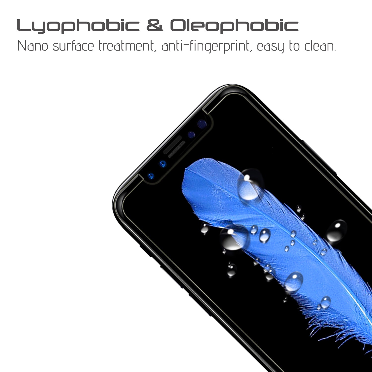 Luvvitt Curved Tempered Glass Screen Protector and Applicator for iPhone X White
