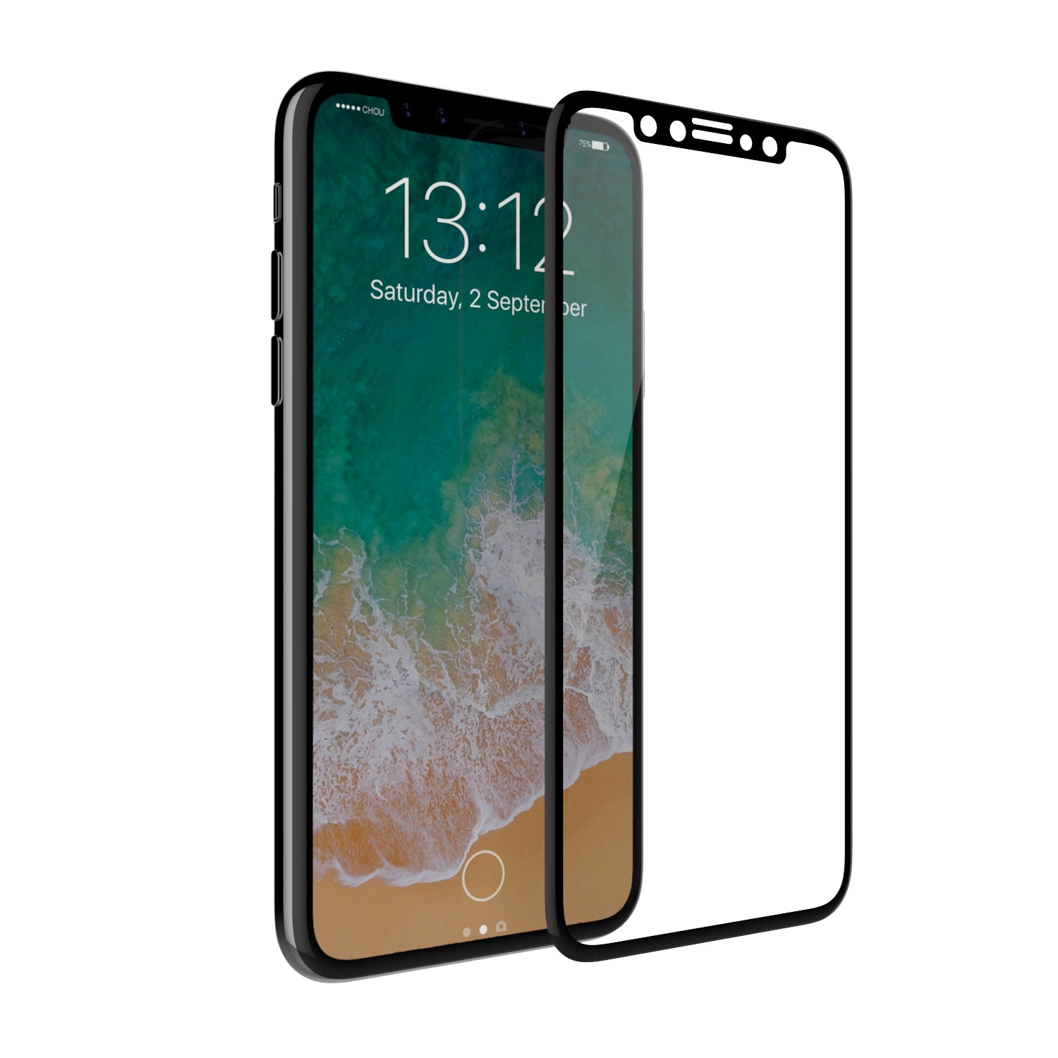 Luvvitt Tempered Glass Screen Protector 3D Case Friendly for iPhone X / XS - Black