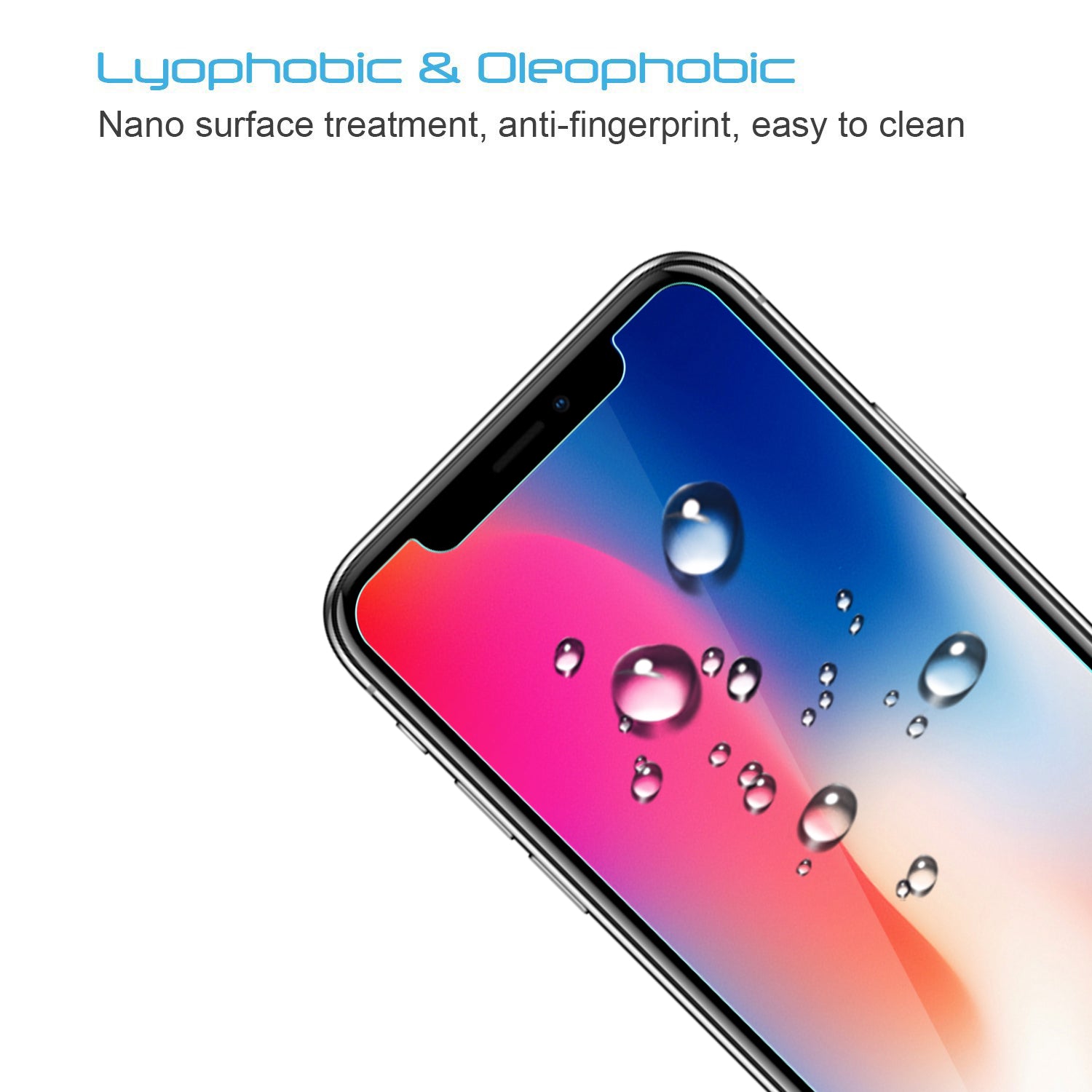 Luvvitt 2 Pack Tempered Glass Screen Protector  for iPhone XS / X Crystal Clear