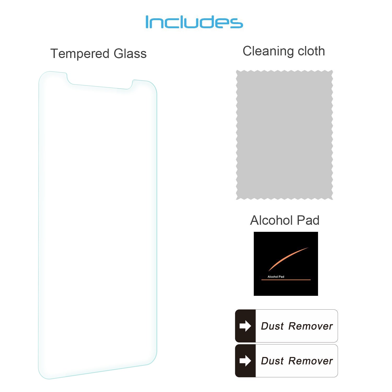 Luvvitt 2 Pack Tempered Glass Screen Protector  for iPhone XS / X Crystal Clear