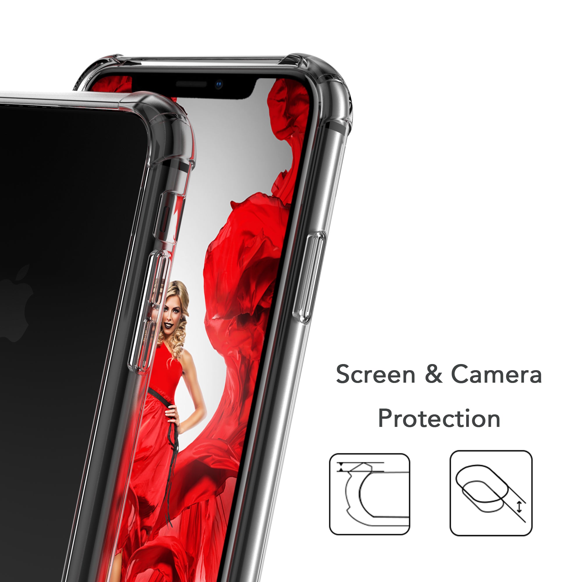 Luvvitt Crystal View Case and Tempered Glass  Set for iPhone XR - 6.1 inch 2018