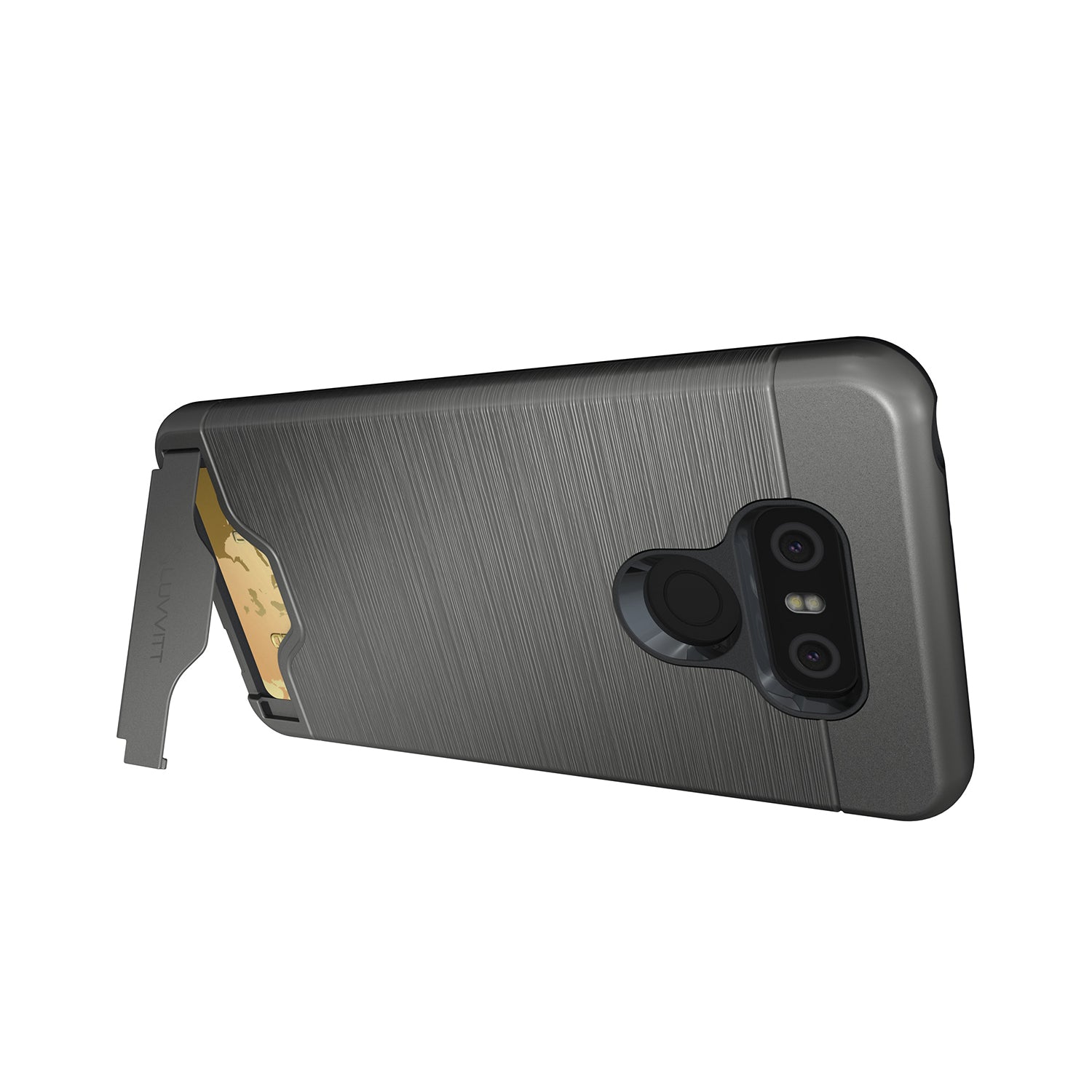 LUVVITT ARMOR WALLET Card Slot Case with Kickstand for LG G6 - Platinum Gray