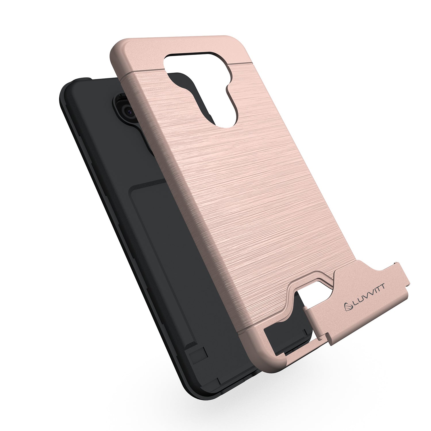 LUVVITT ARMOR WALLET Card Slot Case with Kickstand for LG G6 - Rose Gold