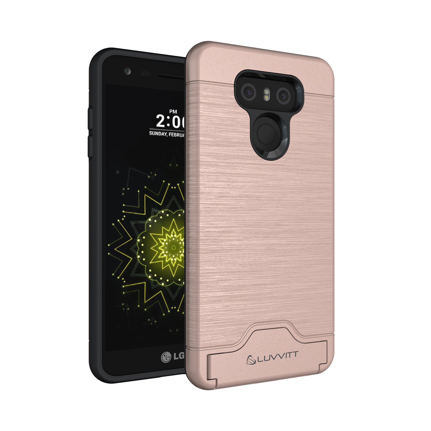 LUVVITT ARMOR WALLET Card Slot Case with Kickstand for LG G6 - Rose Gold