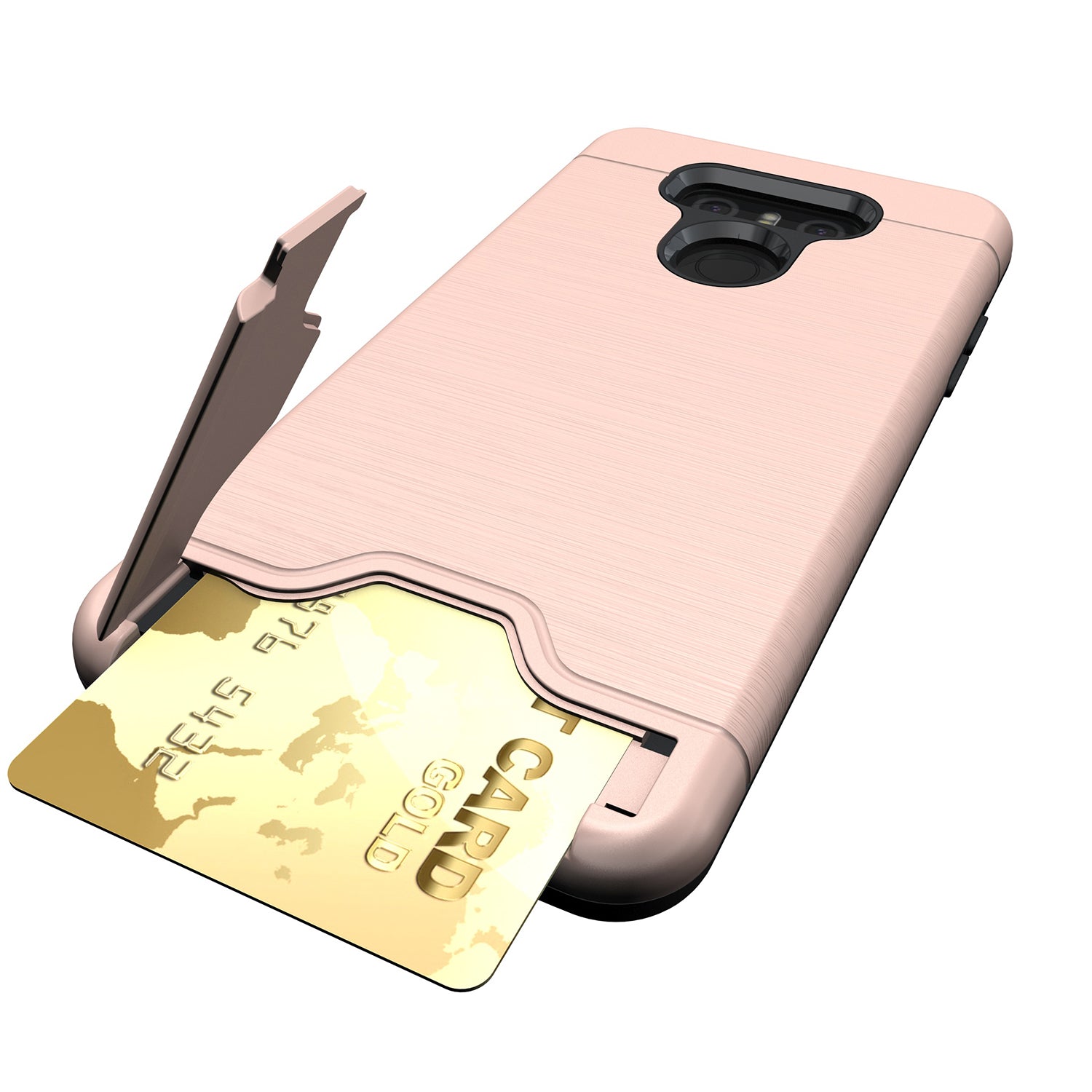 LUVVITT ARMOR WALLET Card Slot Case with Kickstand for LG G6 - Rose Gold