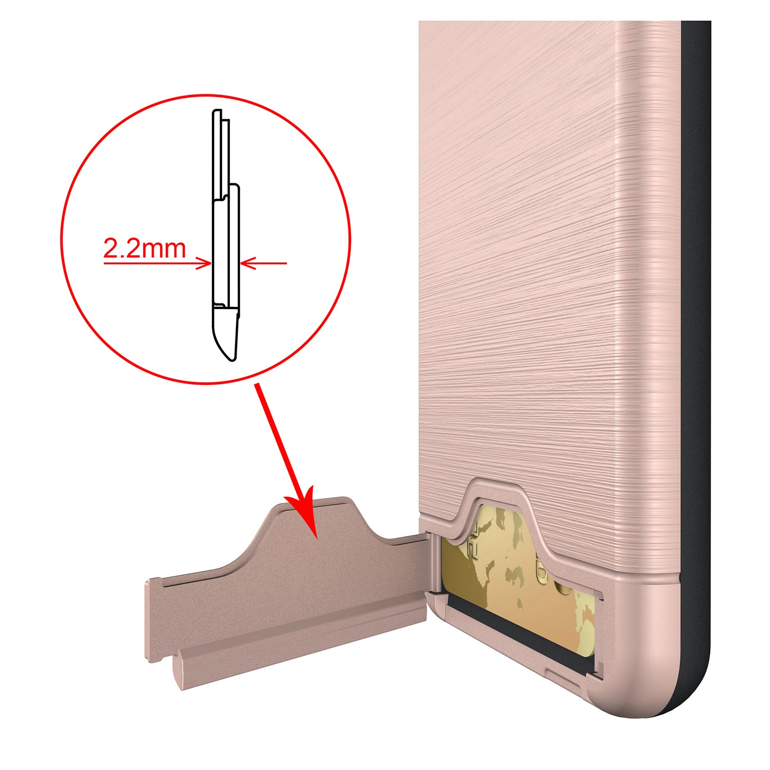 LUVVITT ARMOR WALLET Card Slot Case with Kickstand for LG G6 - Rose Gold