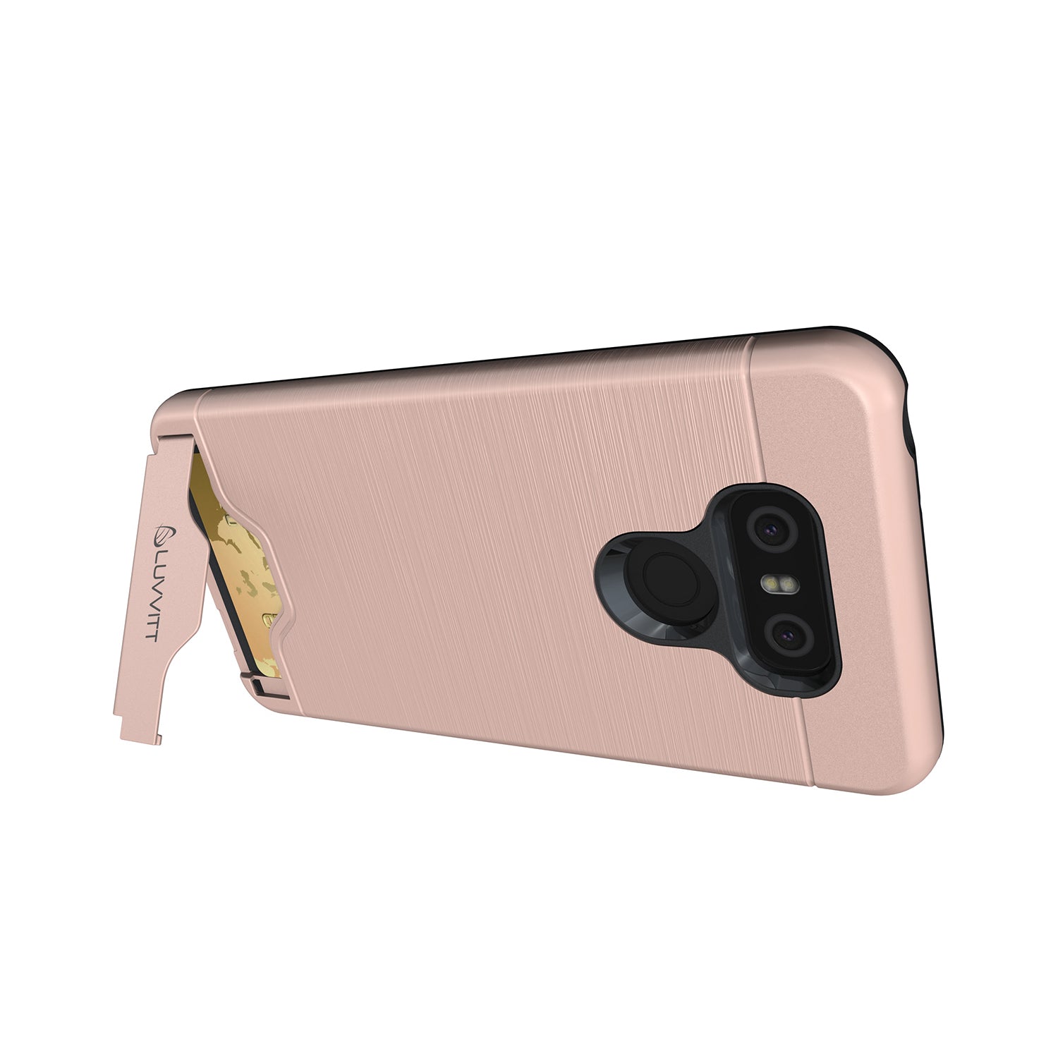 LUVVITT ARMOR WALLET Card Slot Case with Kickstand for LG G6 - Rose Gold
