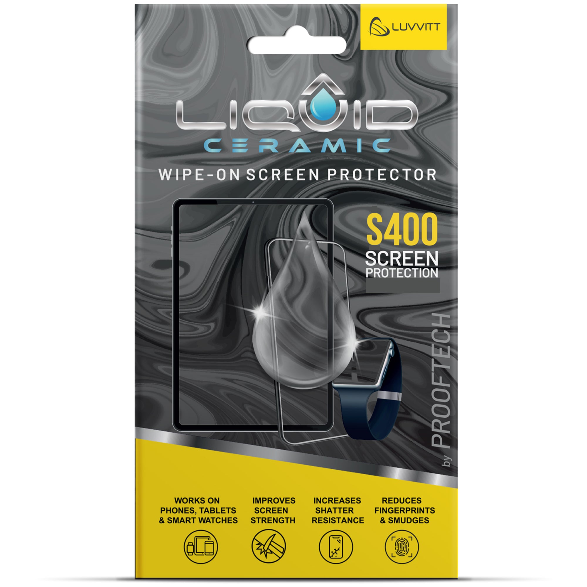 LIQUID CERAMIC Glass Screen Protector With $400 Coverage Wipe On