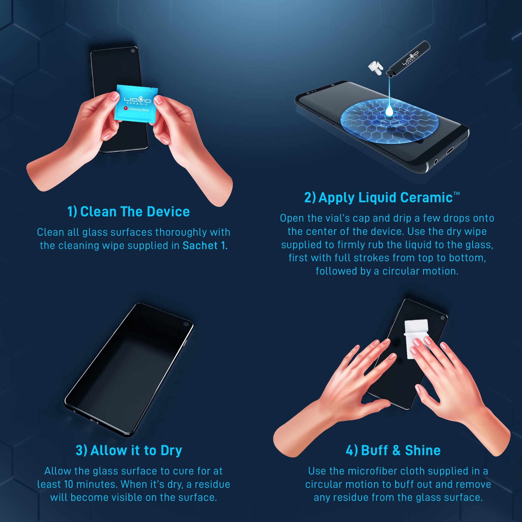 Liquid Ceramic Screen Protector for All Phones Tablets and Smart Watches - Bottle