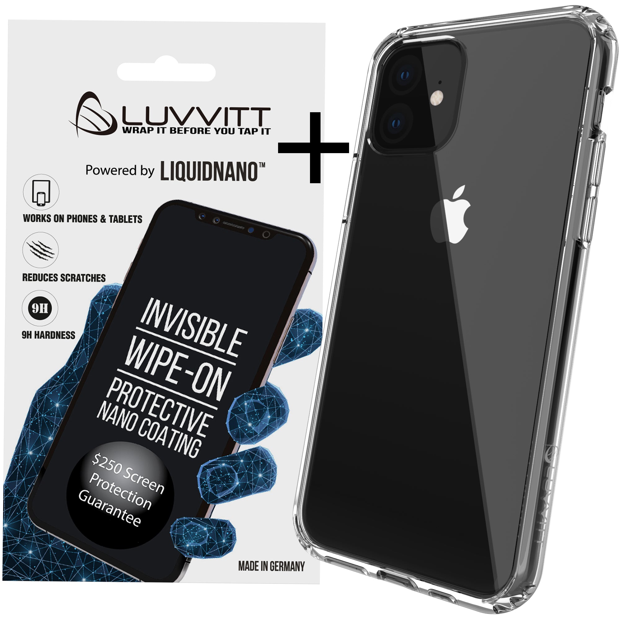 Luvvitt Clear View Case and Liquid Glass Screen Protector Bundle for iPhone 11 2019