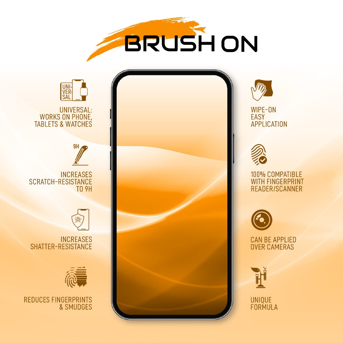 BRUSH ON Liquid Glass Screen Protector with $250 Coverage for All Devices